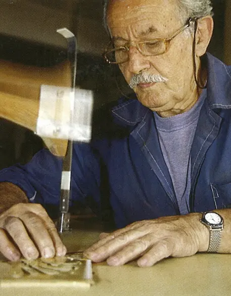 man tracing drawing